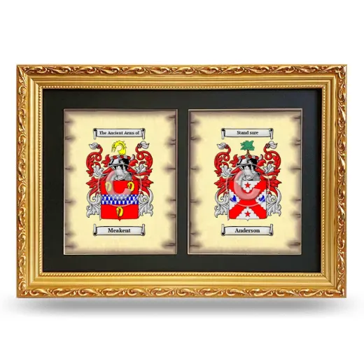 Double Coat of Arms Framed - Gold