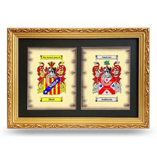 Double Coat of Arms Framed - Gold