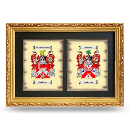 Double Coat of Arms Framed - Gold