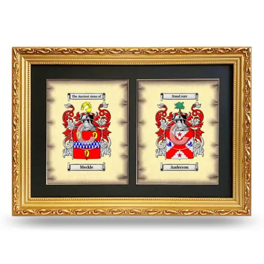 Double Coat of Arms Framed - Gold