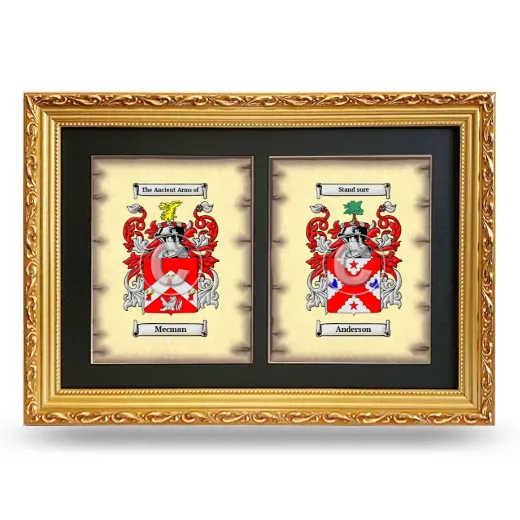 Double Coat of Arms Framed - Gold