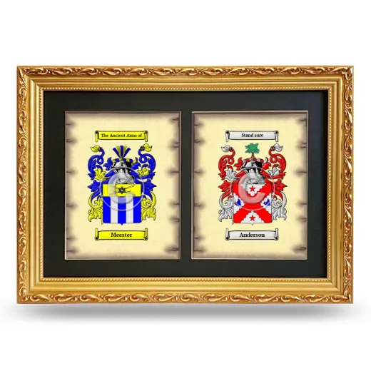Double Coat of Arms Framed - Gold