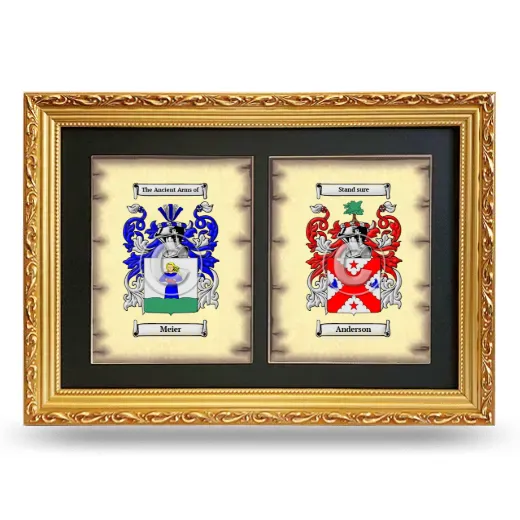 Double Coat of Arms Framed - Gold