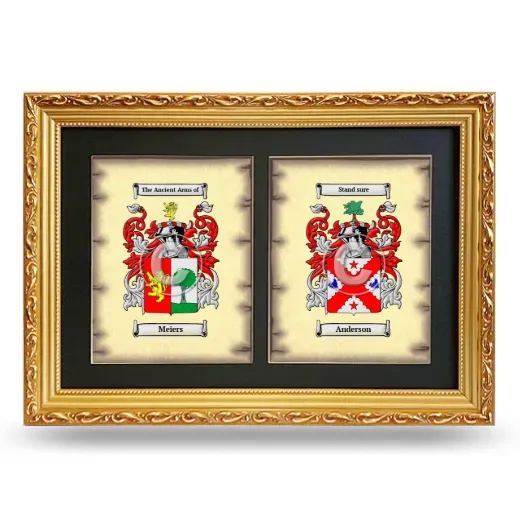 Double Coat of Arms Framed - Gold