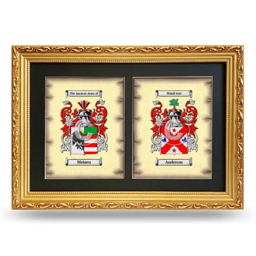 Double Coat of Arms Framed - Gold