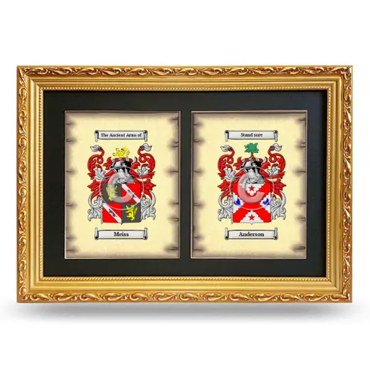 Double Coat of Arms Framed - Gold