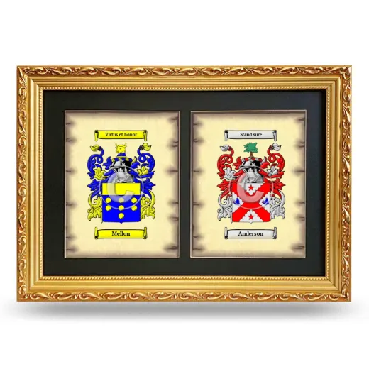 Double Coat of Arms Framed - Gold