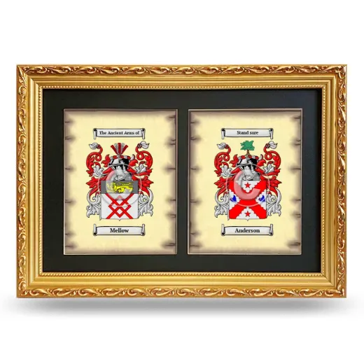 Double Coat of Arms Framed - Gold
