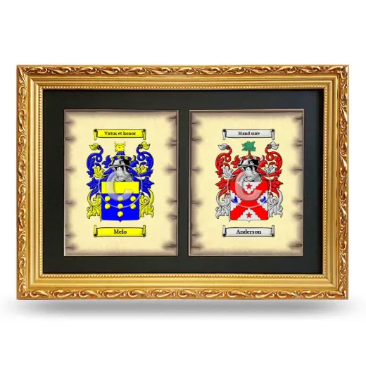 Double Coat of Arms Framed - Gold