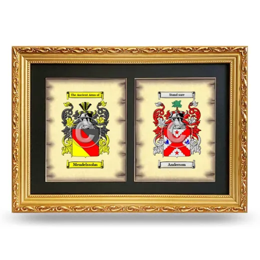 Double Coat of Arms Framed - Gold