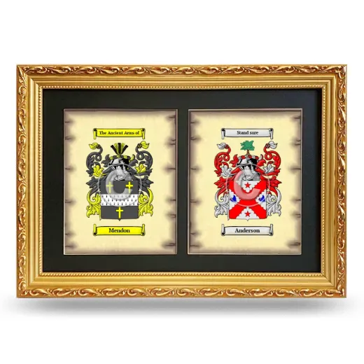 Double Coat of Arms Framed - Gold