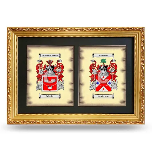 Double Coat of Arms Framed - Gold