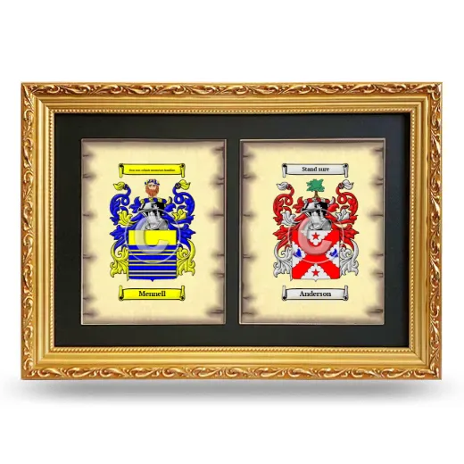 Double Coat of Arms Framed - Gold