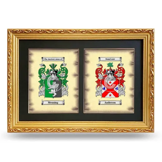 Double Coat of Arms Framed - Gold