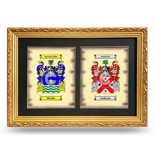 Double Coat of Arms Framed - Gold