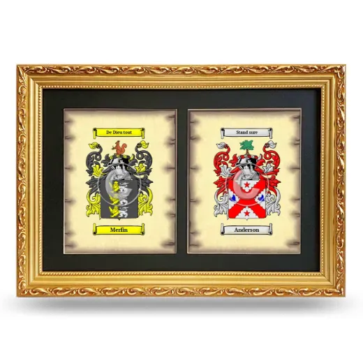 Double Coat of Arms Framed - Gold