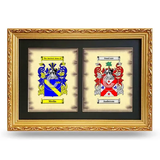 Double Coat of Arms Framed - Gold