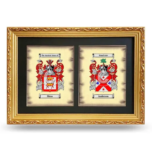 Double Coat of Arms Framed - Gold