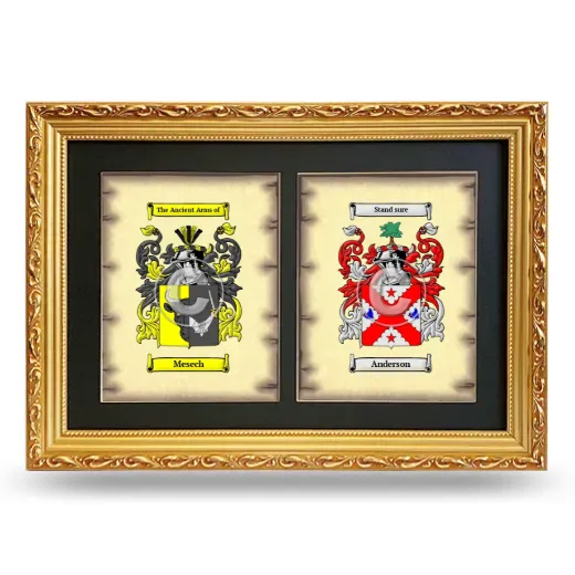 Double Coat of Arms Framed - Gold