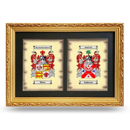 Double Coat of Arms Framed - Gold