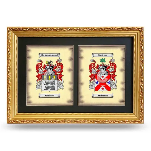Double Coat of Arms Framed - Gold
