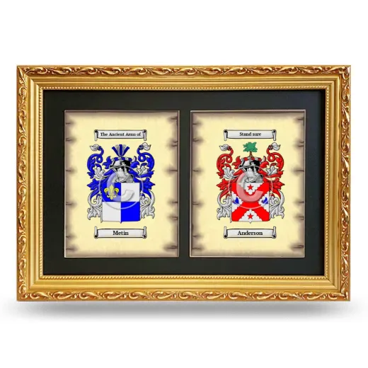 Double Coat of Arms Framed - Gold
