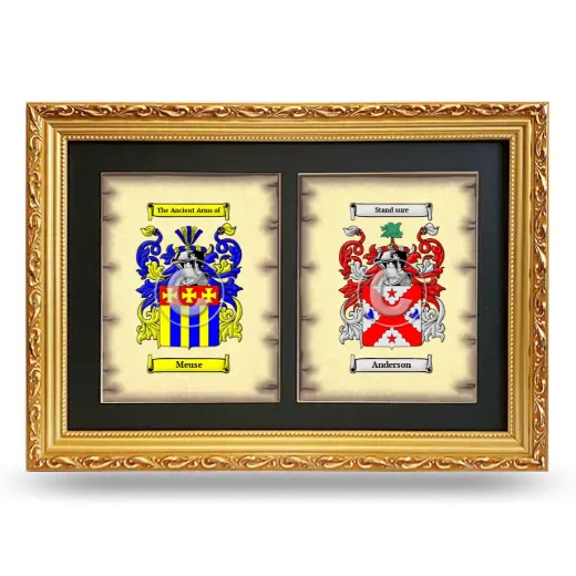Double Coat of Arms Framed - Gold