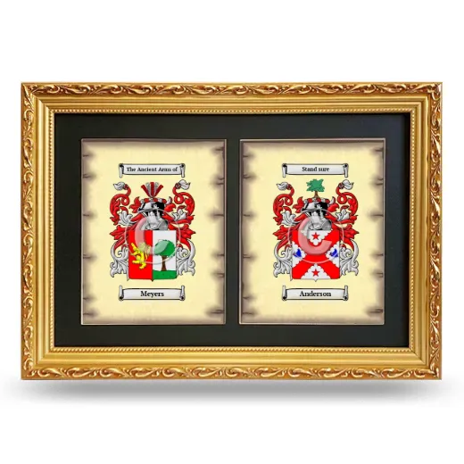 Double Coat of Arms Framed - Gold