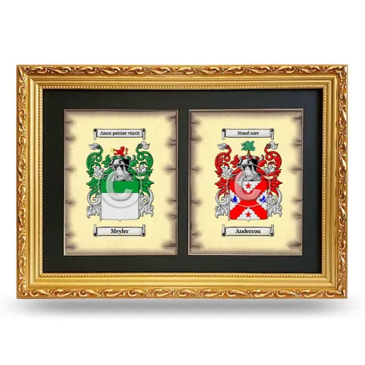 Double Coat of Arms Framed - Gold