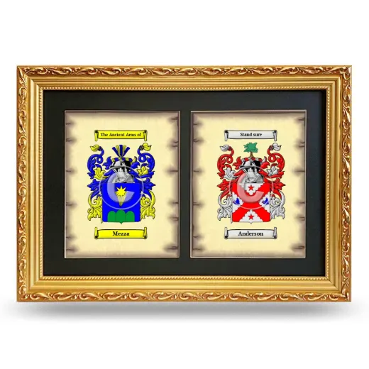 Double Coat of Arms Framed - Gold