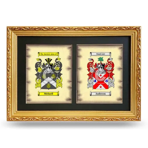 Double Coat of Arms Framed - Gold