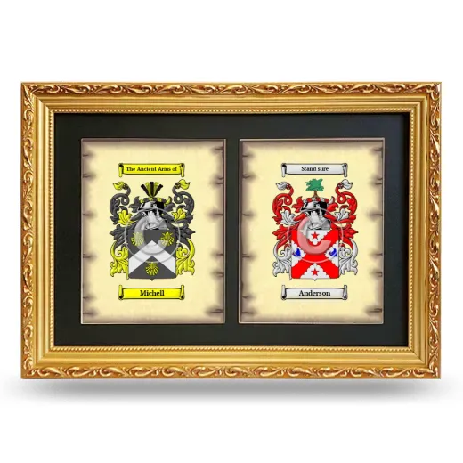 Double Coat of Arms Framed - Gold