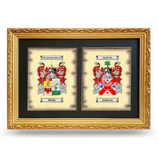 Double Coat of Arms Framed - Gold