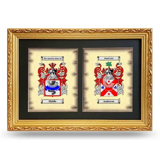 Double Coat of Arms Framed - Gold