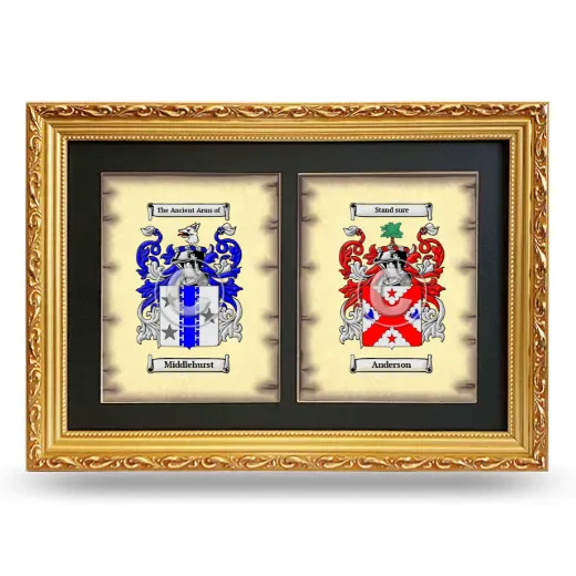 Double Coat of Arms Framed - Gold