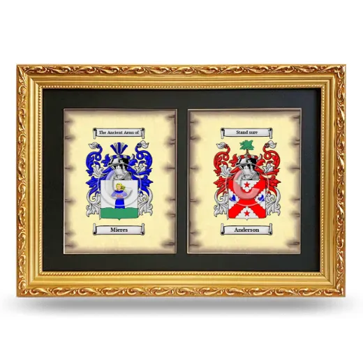 Double Coat of Arms Framed - Gold