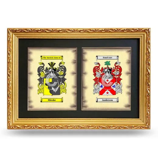 Double Coat of Arms Framed - Gold