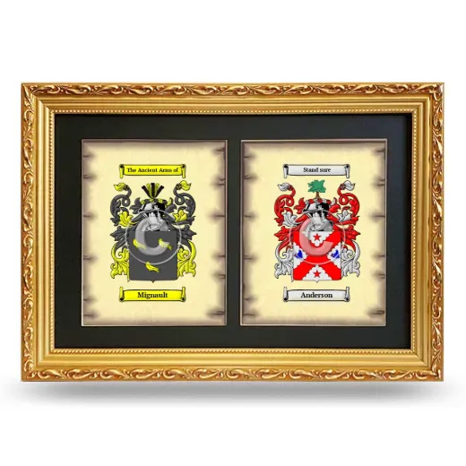 Double Coat of Arms Framed - Gold