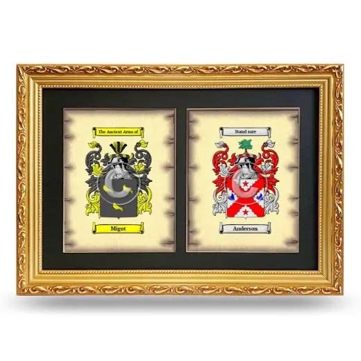 Double Coat of Arms Framed - Gold