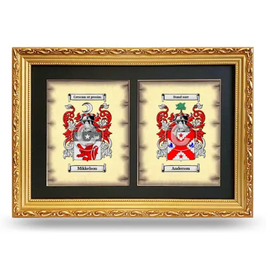 Double Coat of Arms Framed - Gold
