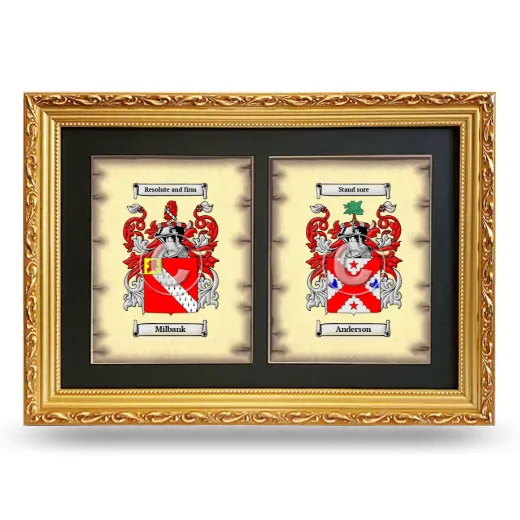 Double Coat of Arms Framed - Gold