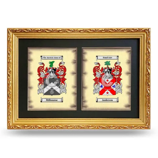 Double Coat of Arms Framed - Gold
