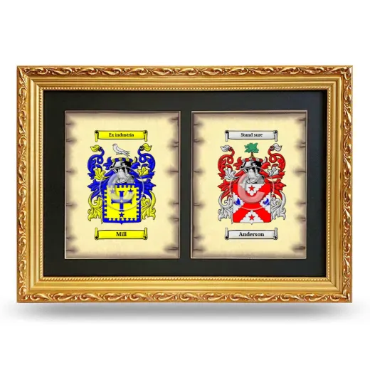 Double Coat of Arms Framed - Gold