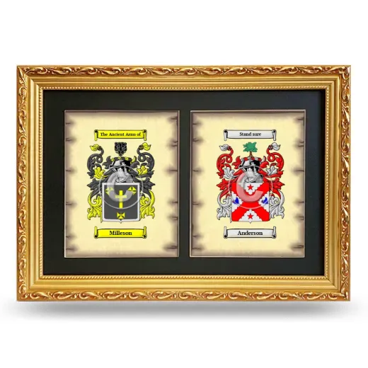 Double Coat of Arms Framed - Gold