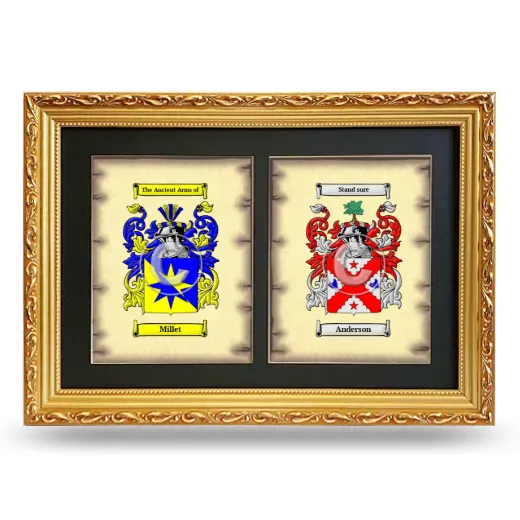 Double Coat of Arms Framed - Gold