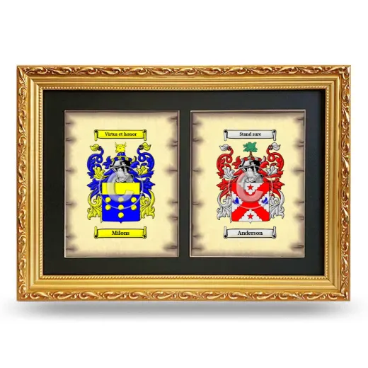 Double Coat of Arms Framed - Gold
