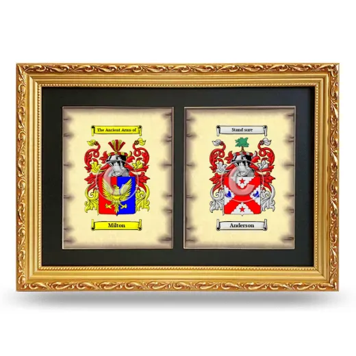 Double Coat of Arms Framed - Gold