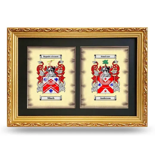Double Coat of Arms Framed - Gold