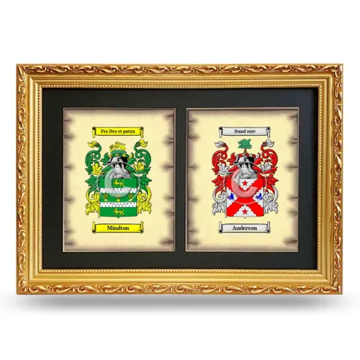 Double Coat of Arms Framed - Gold