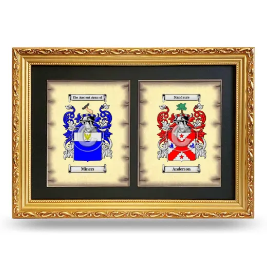 Double Coat of Arms Framed - Gold